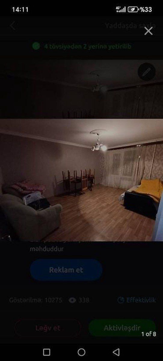 3-otaqlı mənzil kirayə verilir, Qara Qarayev m., 81 m² — Mənzil, Bakı (7)