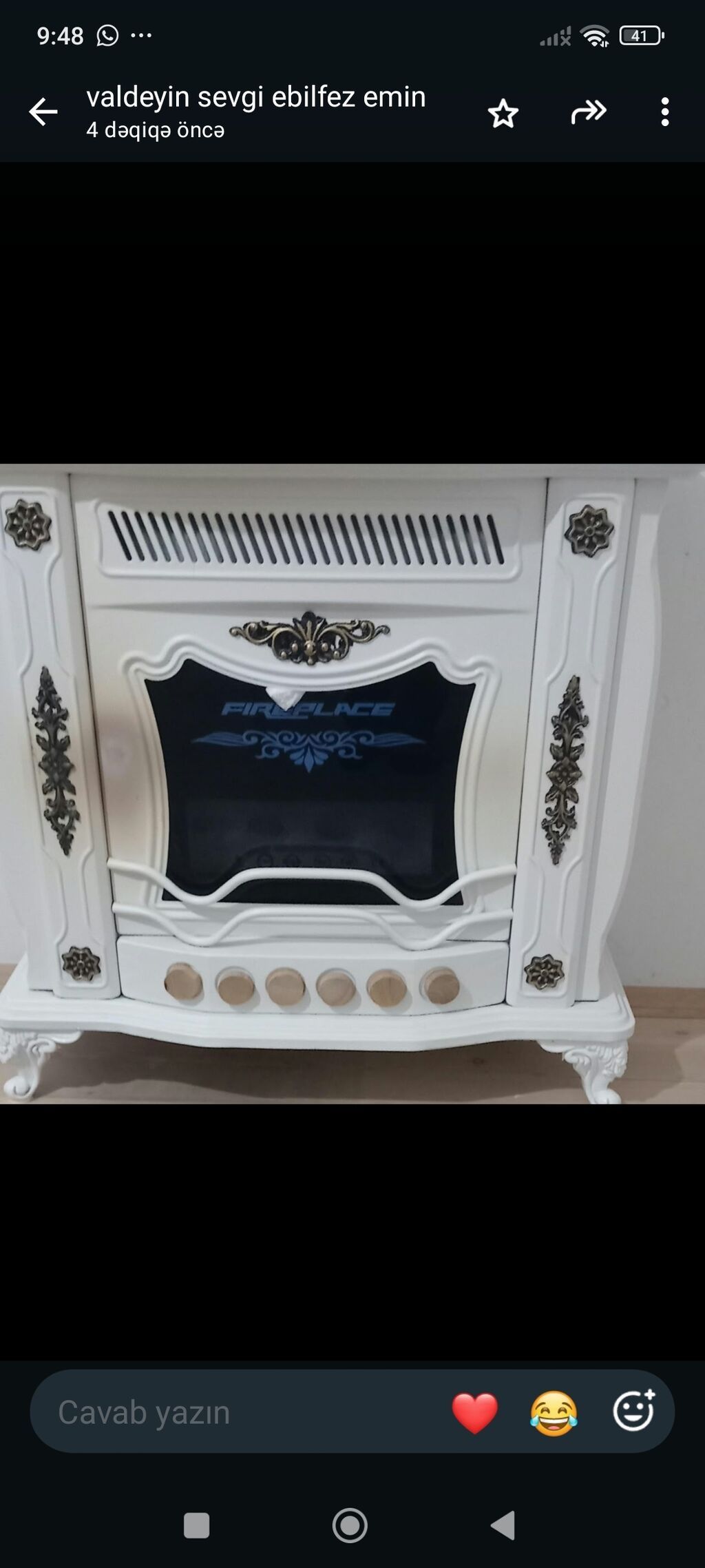 Elektrik dekorativ kamin - Klassik dizaynlı, ağ rəngli korpus və — Kaminlər, Masazır