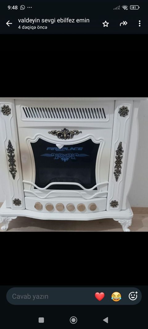 Elektrik dekorativ kamin - Klassik dizaynlı, ağ rəngli korpus və — Masazır