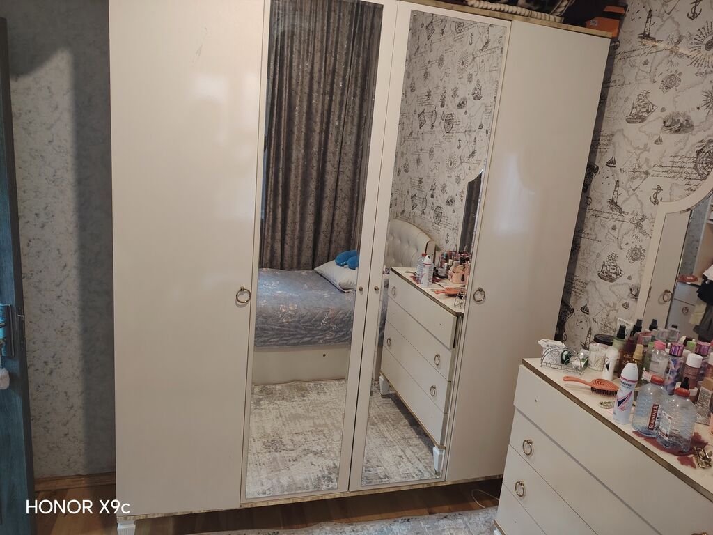 Ağ rəngdə dəst mebel – yataq otağı/tonqal otağı üçün Komplektin — Yataq otağı mobilya dəstləri, Bakı (2)