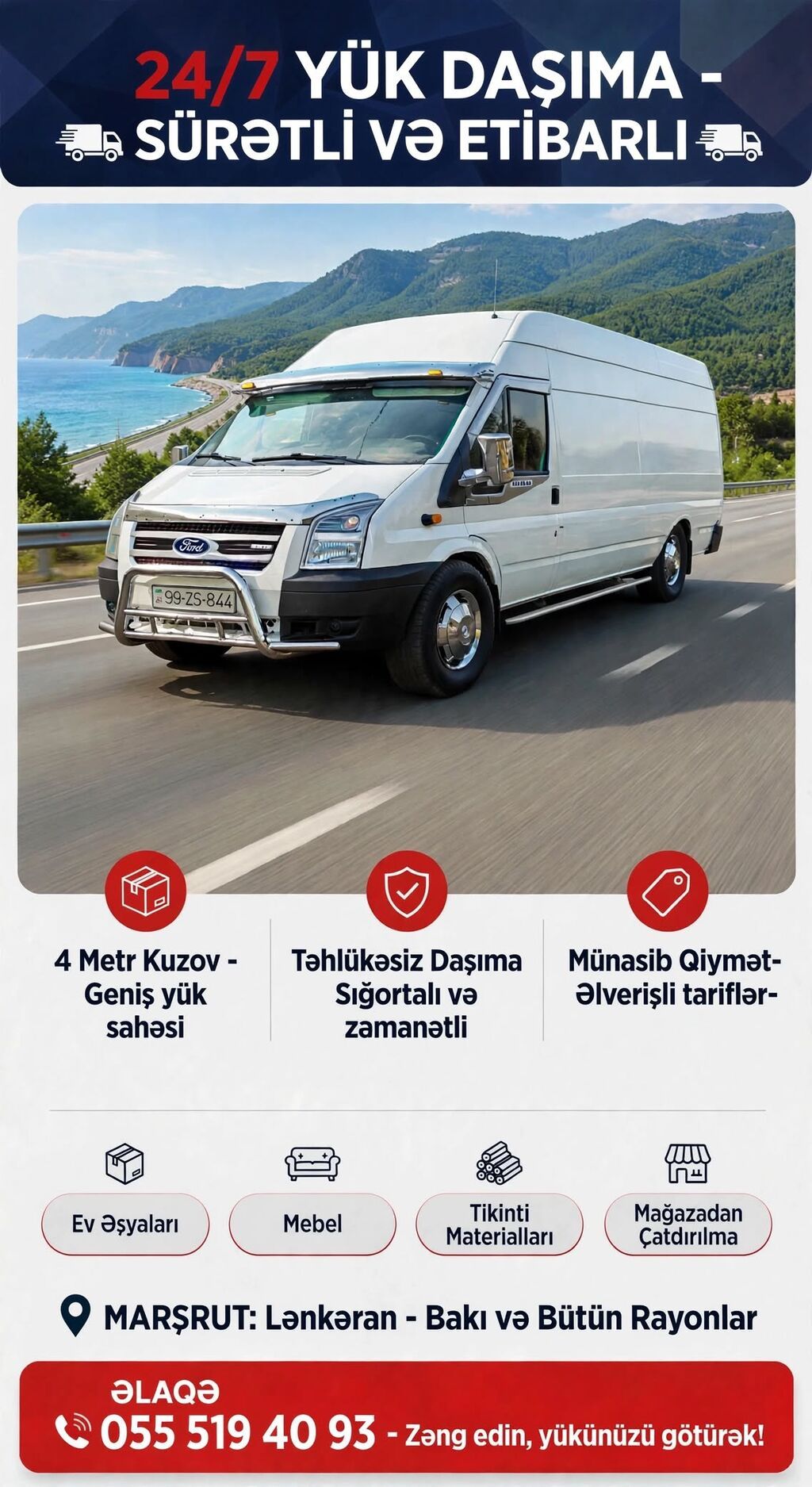 24/7 Yükdaşıma Xidməti – sürətli və etibarlı - 4 metr uzunluqda — Yük daşıma xidmətləri, Bakı (2)