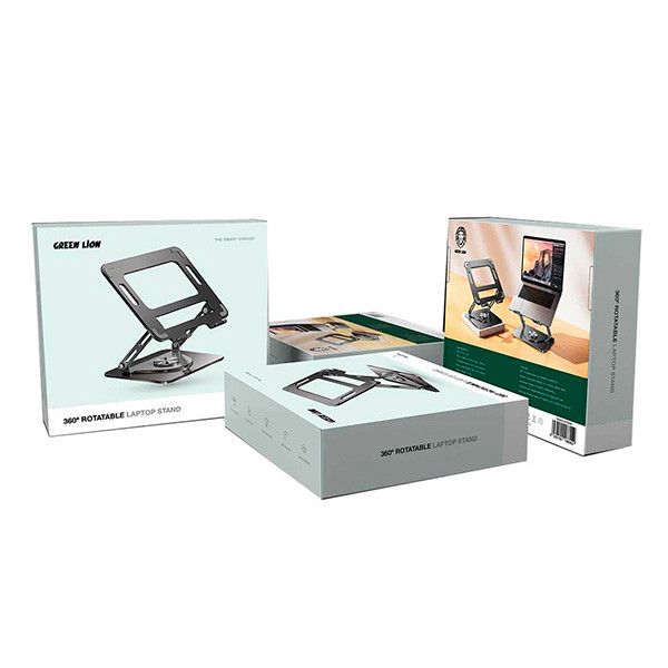 Green Lion 360 Rotatable Laptop Stand (GN360LAPSDBK) Grey — Noutbuk aksesuarları, Bakı (2)