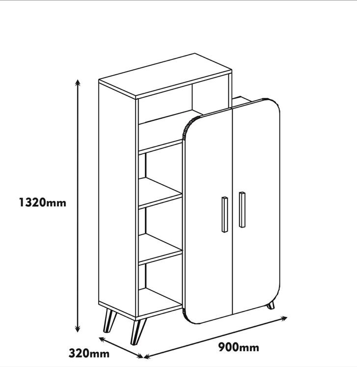 Kitab üçün şkaf Elegant Taxta ZARR184, laminat, 90x32x180.2 sm — Şkaflar, Bakı (2)