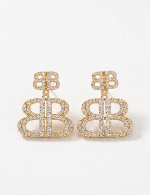 Qızılı rəngli, daş-qaşlı, B hərfi dizaynlı qadın sırğaları — 24 ₼ · Bakı · Mallar Qızılı rəngli, daş-qaşlı, B hərfi dizaynlı qadın sırğaları — Bakı