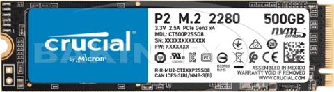 SSD Crucial P2 500GB PCIe M.2 CT500P2SSD8 — Bakı