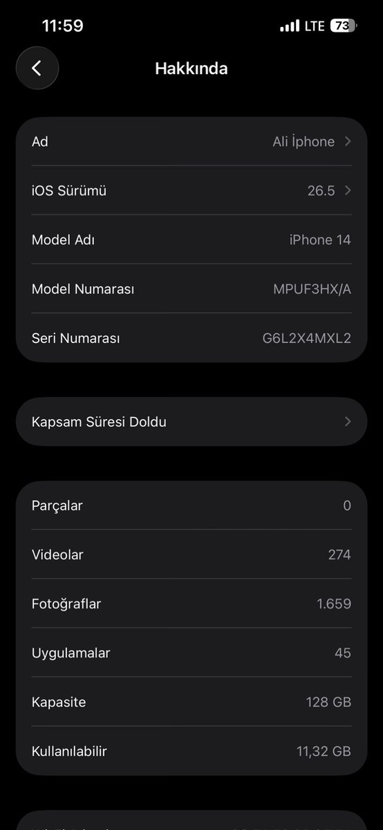 Apple iPhone 14 Midnight 128GB/4GB — Smartfonlar, Bakı (5)