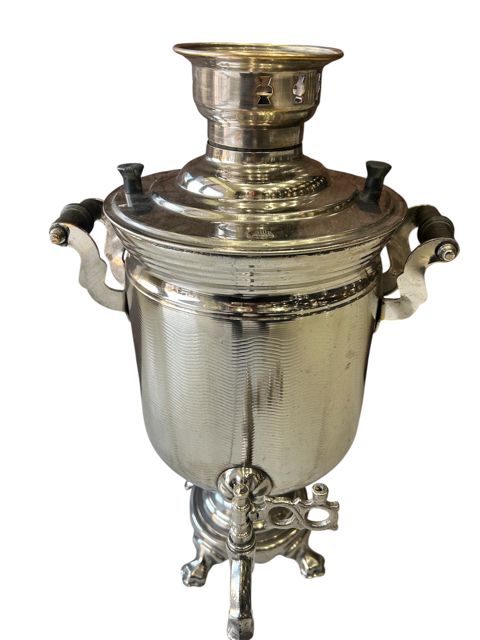 Restavrasiya olunmuş samovar SE-4764, latun/mis, gümüşü, 5 L — Bakı
