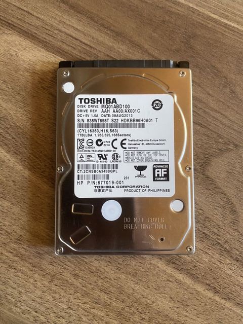 Toshiba 512GB 2.5" hard disk Əla vəziyyətdə - Tutum: 500 GB - Format — Bakı