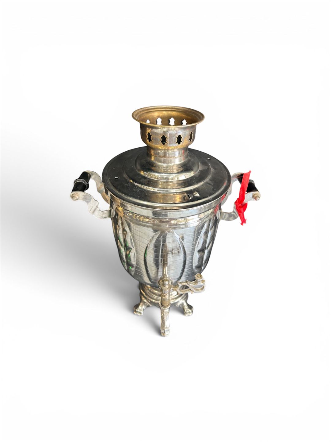 Restavrasiya olunmuş samovar, latun, gümüşü, 5 l — Mallar, Bakı (3)