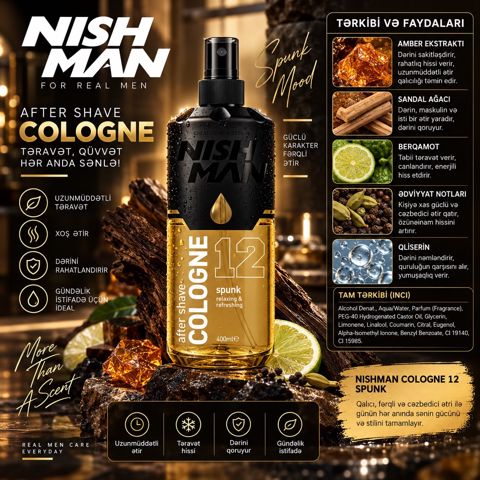 Təraş sonrası odekolon Nishman No.12, Hydrogen, bütün dəri növləri, 400 ml — 10 ₼ · Bakı · Mallar Təraş sonrası odekolon Nishman No.12, Hydrogen, bütün dəri növləri, 400 ml — Bakı