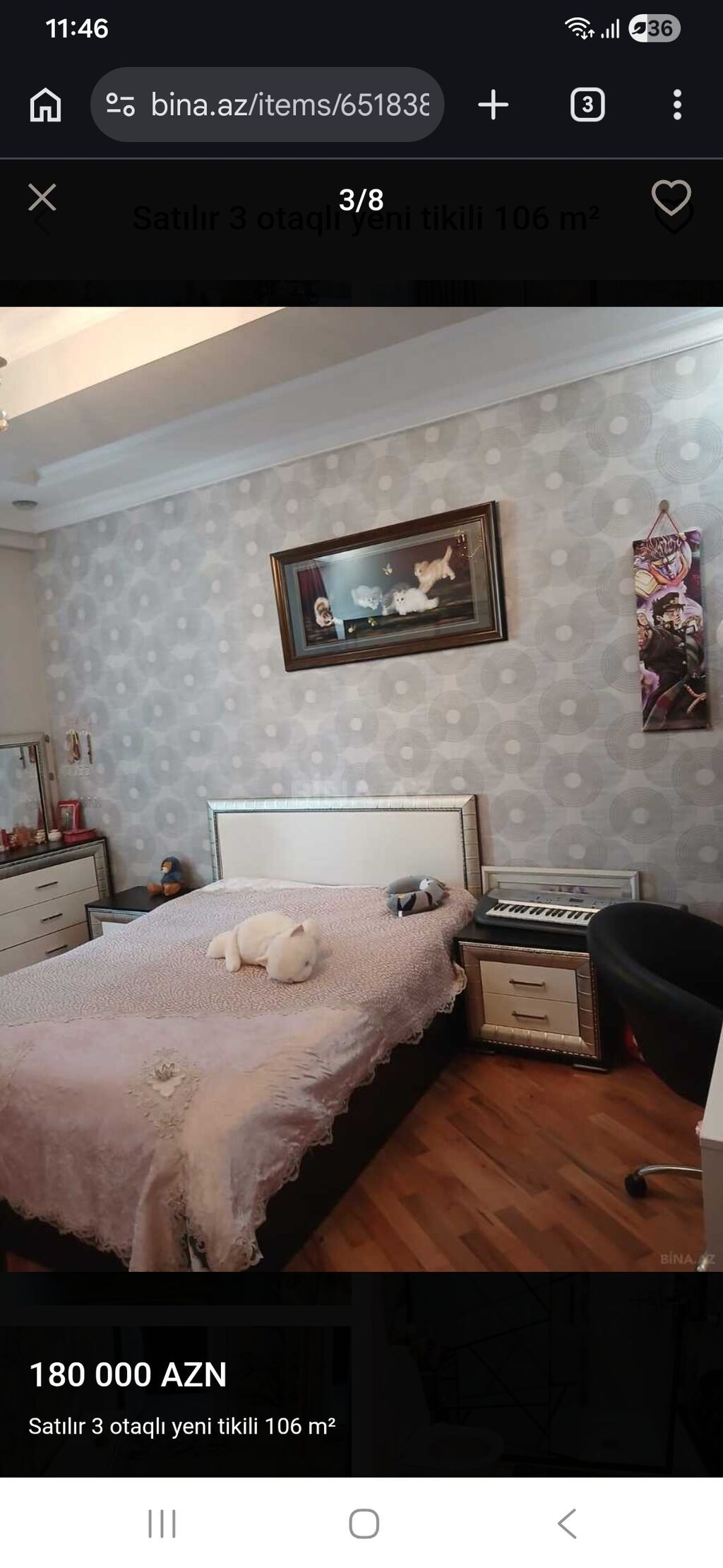 3 otaqlı, Yeni tikili, 106 kv. m — Mənzil, Xırdalan (3)