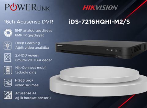 iDS-7216HQHI-M2/S 1080p 1U H.265 AcuSense DVR — Powerlink Azərbaycan