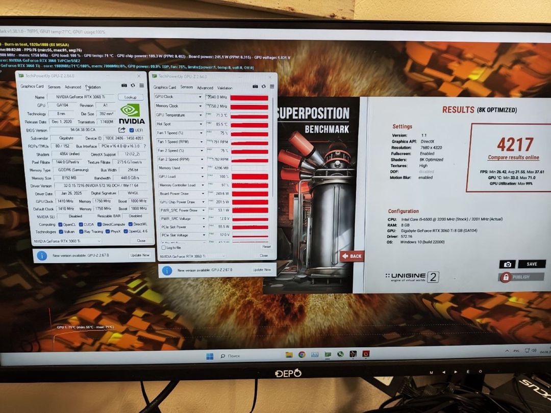 Gigabyte RTX 3060 Ti Aorus Master 8GB — Kompüterlər və noutbuklar, Bakı (6)