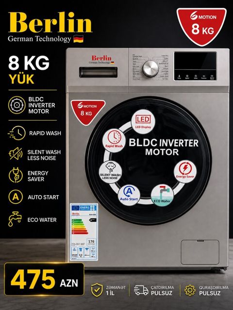 Paltaryuyan Berlin 8kg inverter — Bakı