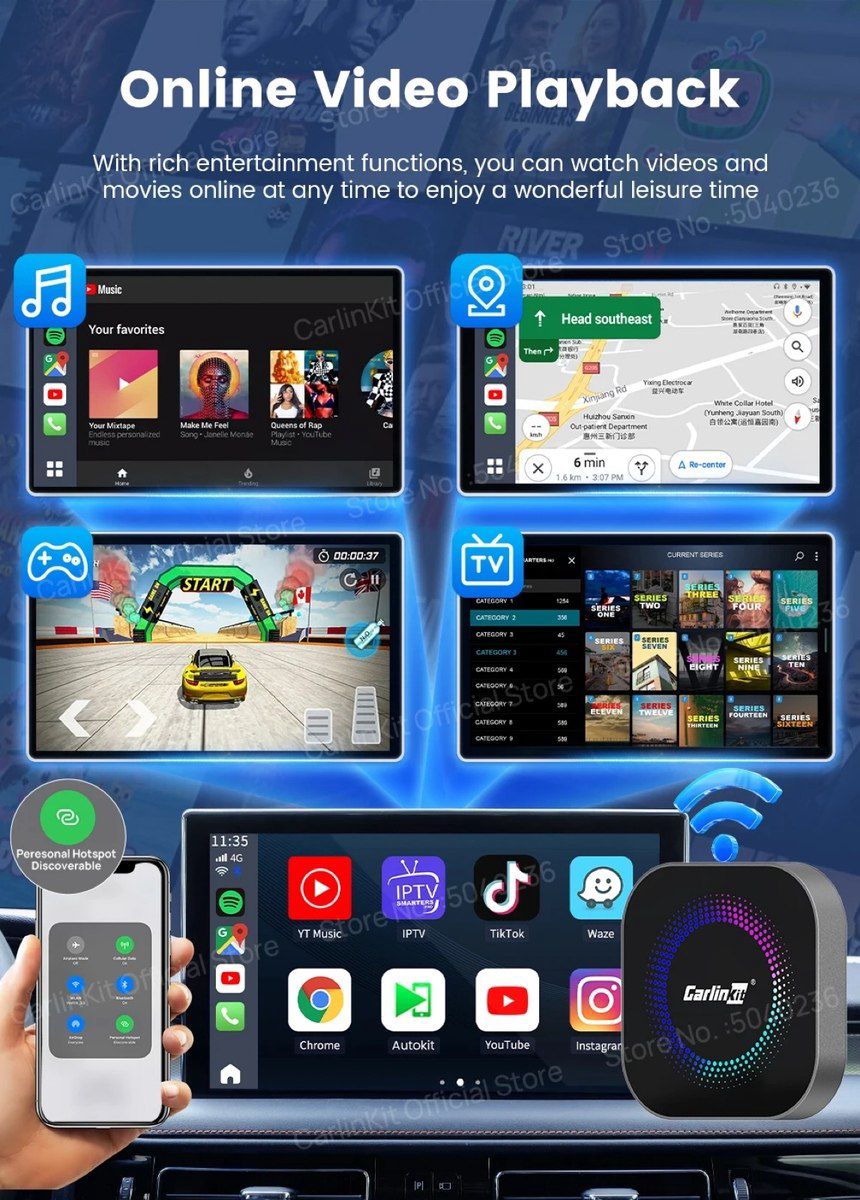Apple Carplay Android Avto Ottocast Carlinkit — Ehtiyat hissələri və aksesuarlar, Bakı (12)