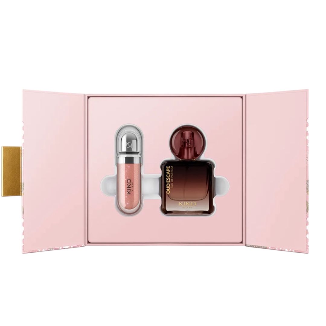 Kiko Milano Threads Of Time Oud Escape Beauty Kit qadınlar üçün ətir dəsti (ətir suyu 50 ml + dodaq üçün parıldadıcı 6.5 ml) — Mallar, Bakı (2)