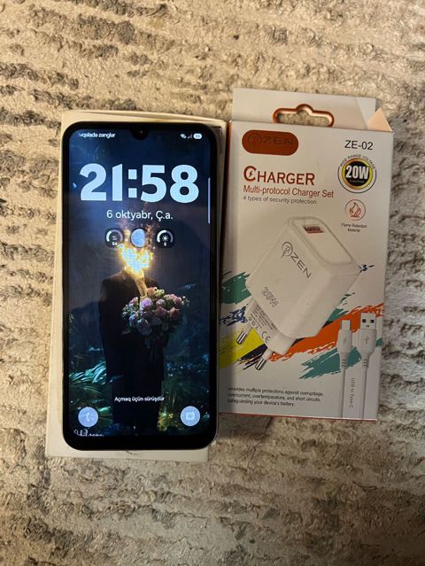 Samsung Galaxy A24 4G, 128 GB, rəng - Gümüşü, Sensor, Face ID — Bakı