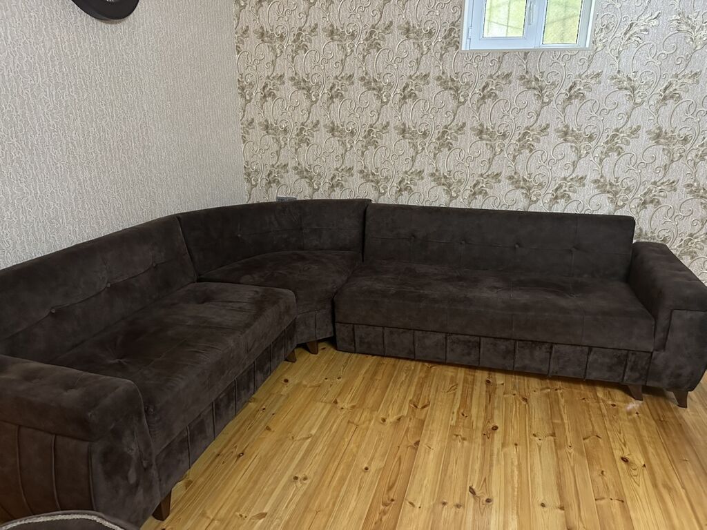 İşlənmiş, Künc divan, Pufik — Yumşaq mobilya dəstləri, Ağdaş (4)