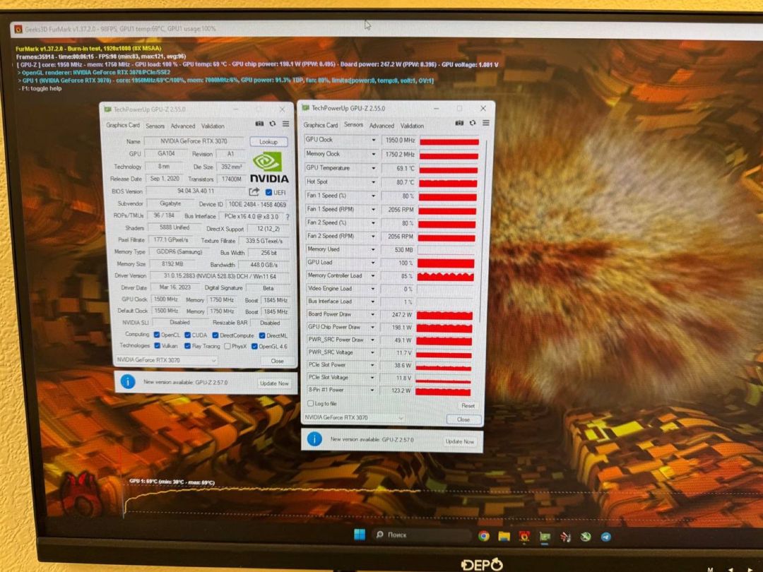 Gigabyte Aorus GeForce RTX 3070 Master 8GB (RFB) — Kompüterlər və noutbuklar, Bakı (6)
