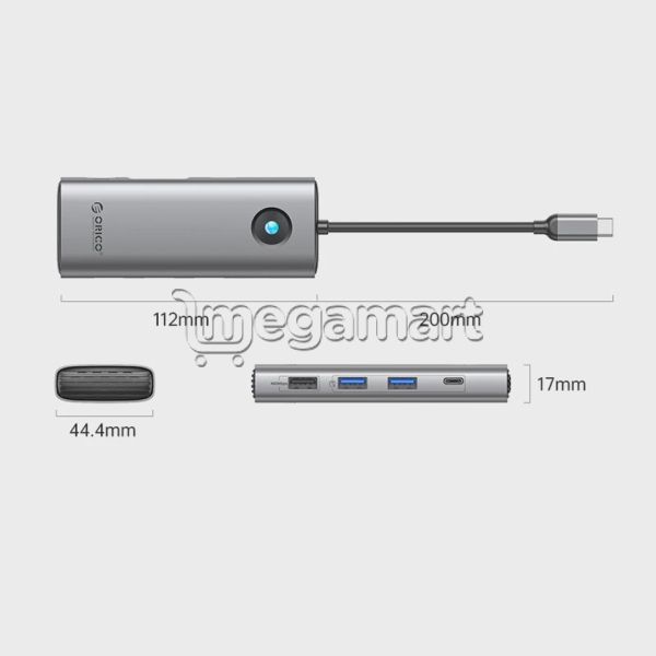 Dok-stansiya ORICO-PW11-8PC-GY-EP 8-in-1 — Kabelləri, adapterlər və keçidçilər, Bakı (2)