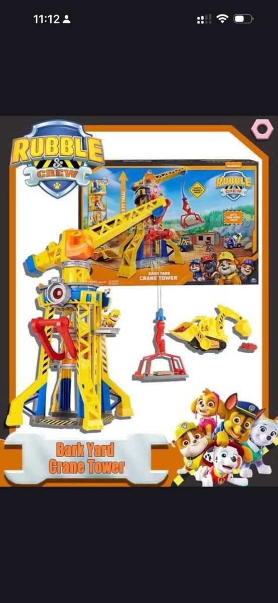Строительная башня с краном и фигуркой Крепыша PAW Patrol Rubble & Crew — Oyuncaqlar, Bakı (2)