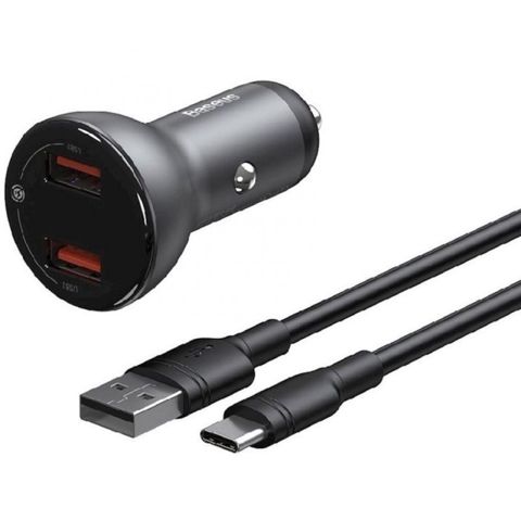Baseus TZCCBX-B0G Dual USB 4.8A Avtomobil Şarj Cihazı – Aluminium — Bakı