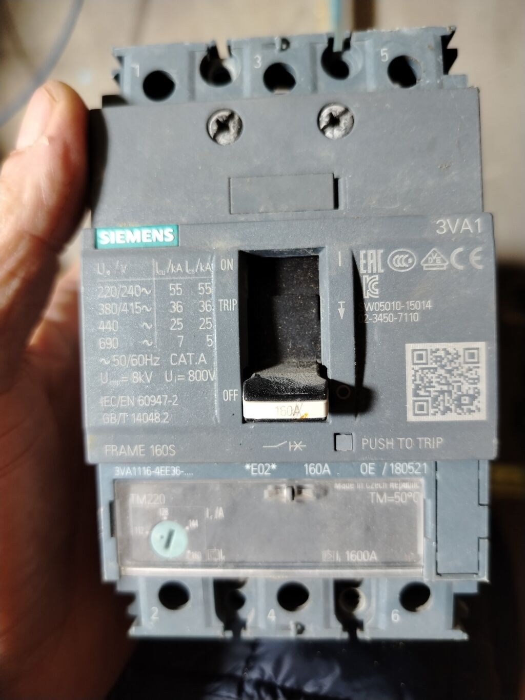 Siemens Elektrik avtomat, 3 faza — Keçici avadanlıqlar, Xırdalan