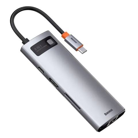 Baseus Metal Gleam Series CAHUB-CV0G 8-in-1 Usb‑c HUB Qiymət: 150 — Dizüstü bilgisayar aksesuarları