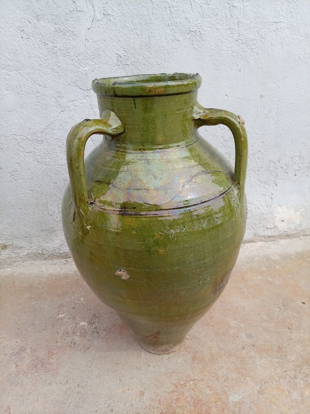 Məhsul: üç qulplu şirli saxsı qədimi küp - Material: əl işı — Bitki qabları, Naxçıvan