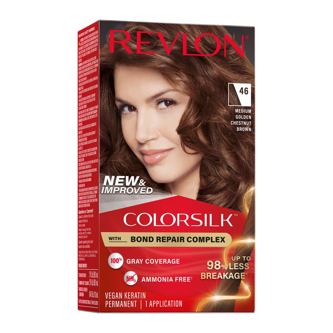 Saç boyası Revlon ColorSilk with Bond Repair Complex Permanent Hair Dye 46 Medium Golden Chestnut Brown — Mallar, Bakı