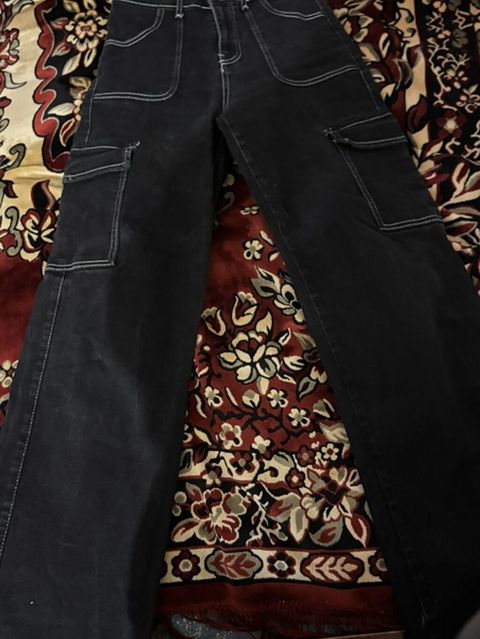 Qadın cargo cins şalvar – Muddy Jeans 28 razmer (36) - Rəng: tünd — Masazır