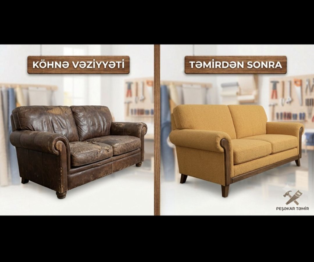 Divan və kreslo təmiri — Mobilyaların montajı, təmiri və restavrasyonu, Bakı (4)