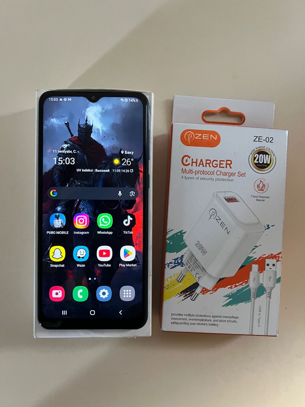 Samsung Galaxy A02, 32 GB, rəng - Göy, Sensor — Samsung, Bakı (9)