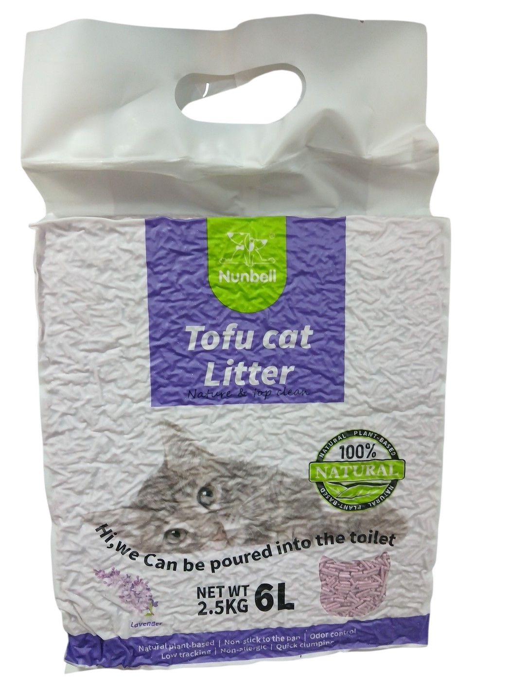 Hopdurucu doldurucu Nunbell Tofu Lavender, pişiklər üçün, 6 l — Mallar, Bakı