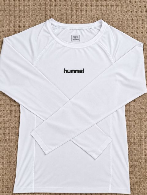 Hummel uzunqol idman köynəyi - Rəng: ağ - Brend loqosu: ön hissədə — Qobu