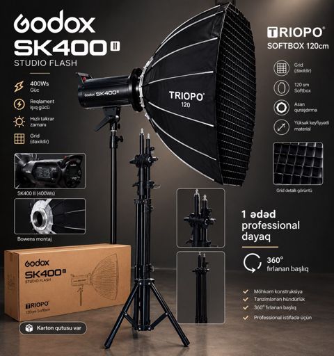 Godox sk400-2 triopo 120 sm — Bakı