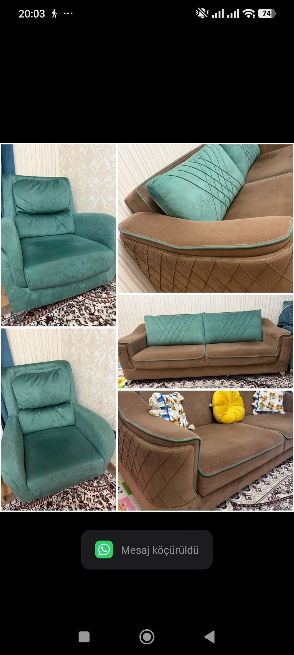 Divan iki kreslo.qiymet 350 man.divan acilir.unvan 20 — Yumşaq mobilya dəstləri, Bakı