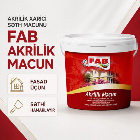 FAB akrilik xarici səth macunu 25 kq — Bakı