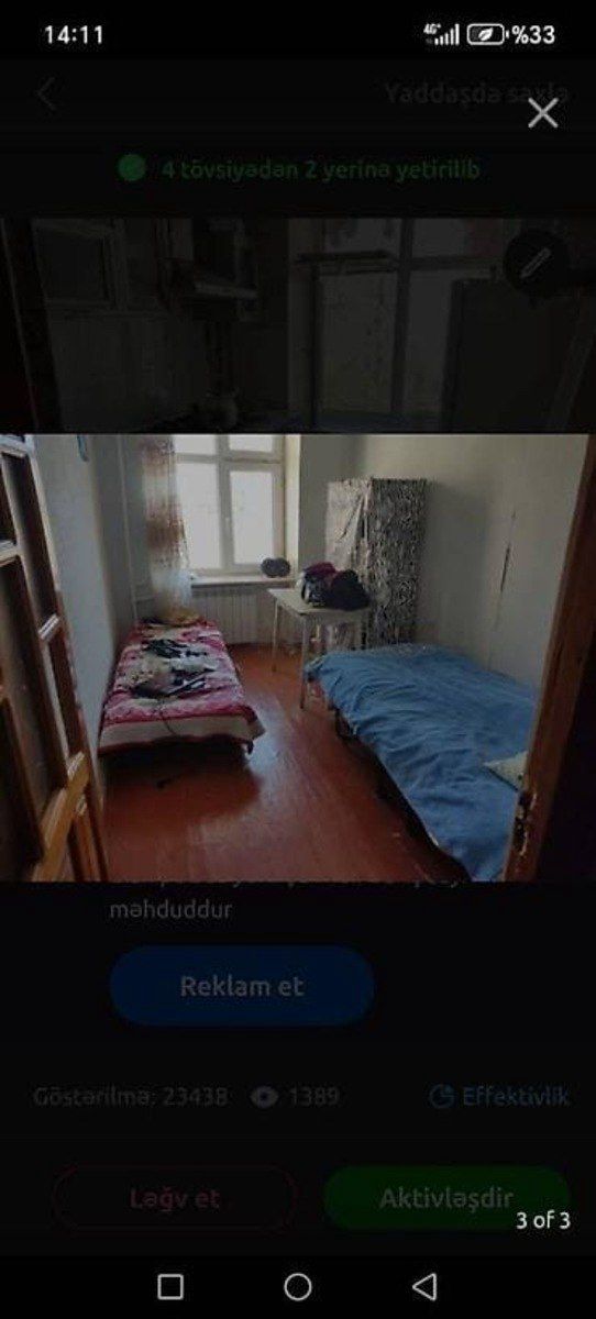3-otaqlı mənzil kirayə verilir, Qara Qarayev m., 81 m² — Mənzil, Bakı (8)