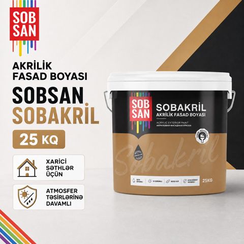 Sobsan Sobakril akrilik fasad boyası 25 kq — Bakı