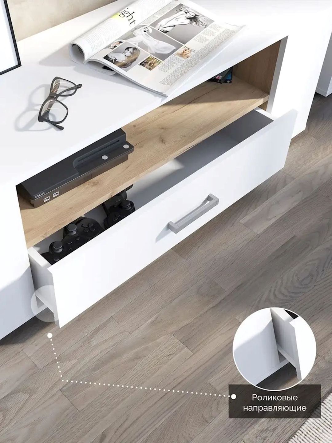 TV üçün tumba 3563_LETNEWBoxWhZol, Ldsp, rəngbərəng, 40x34.6x108 sm — Mallar, Bakı (3)