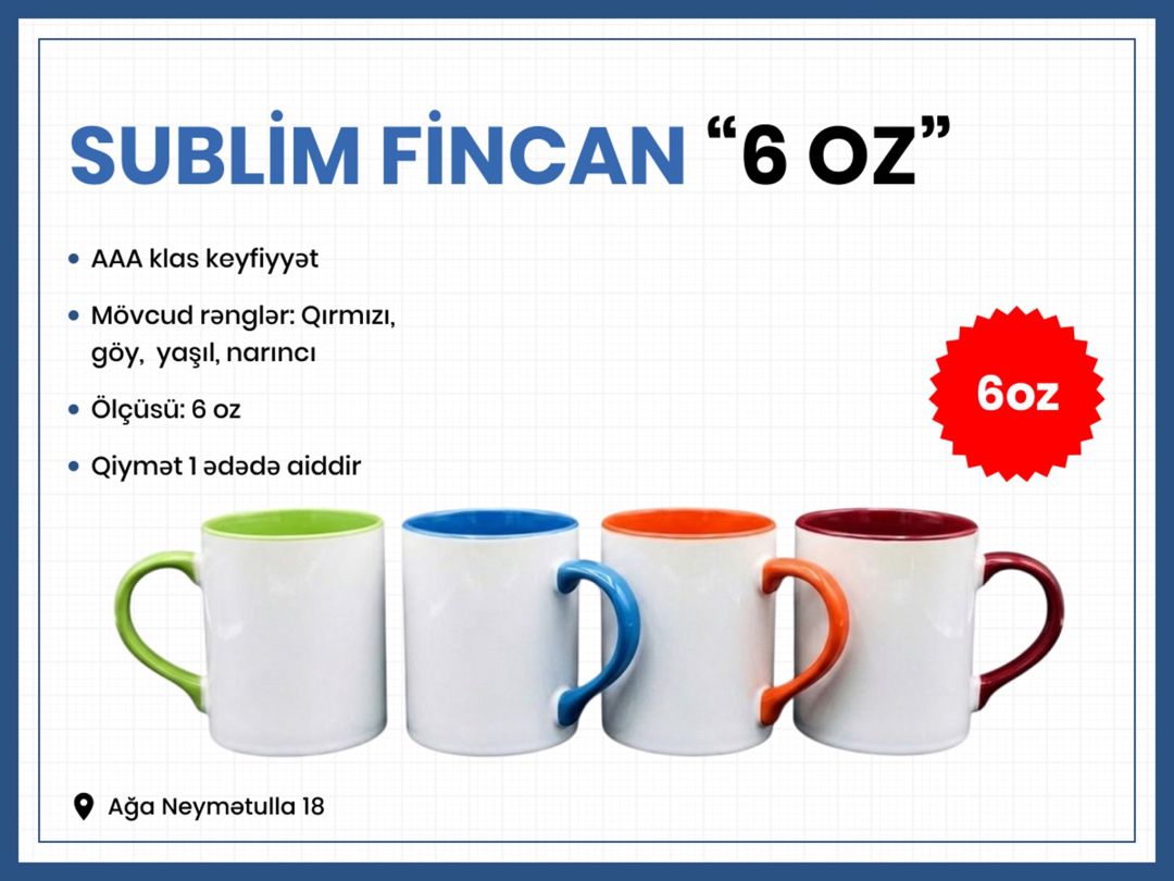 Sublim fincan — Qablar və mətbəx əşyaları, Bakı (2)
