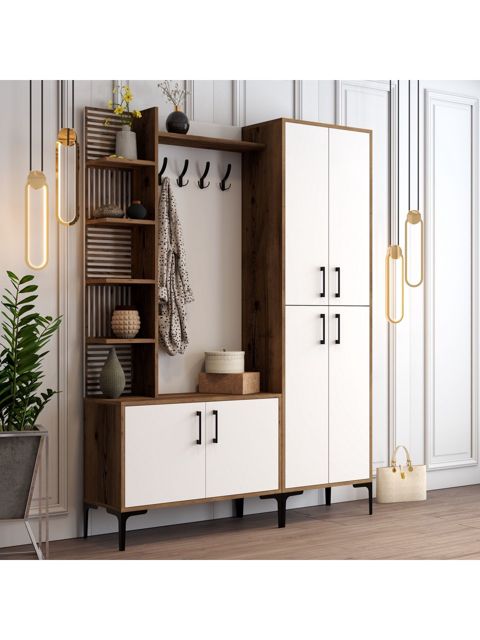 Şkaf dəhliz üçün Elegant Wood ZARR2027, laminat, ağ, 150x35x200 sm — Bakı