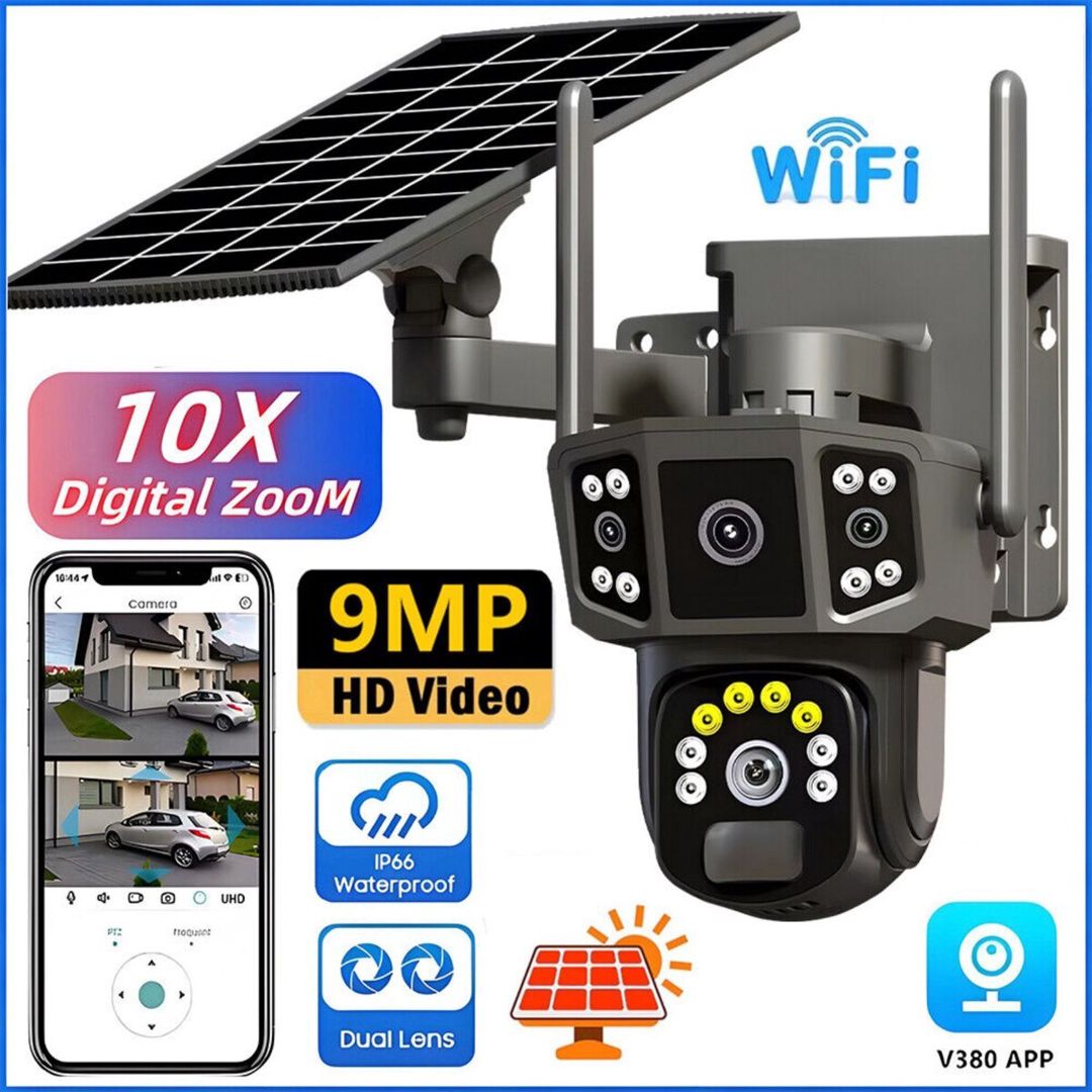 4G tam simsiz solar PTZ360° 2 kamera 12MP/4K+64GB — Ağıllı ev və təhlükəsizlik, Bakı