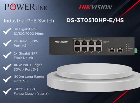 8 Port Gigabit Unmanaged Industrial Hi-PoE Switch — Bakı