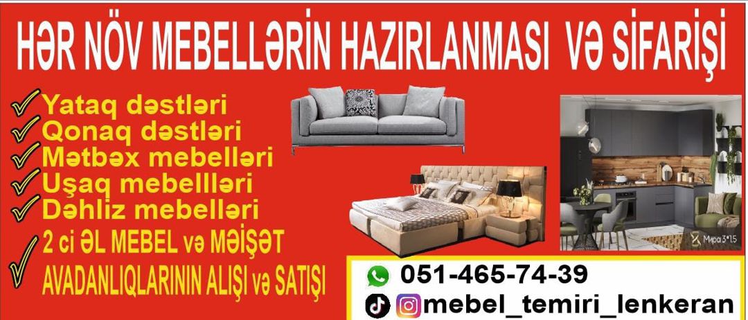 Mebel — Fərid Dadaşzadə — Mobilyaların montajı, təmiri və restavrasyonu, Lənkəran