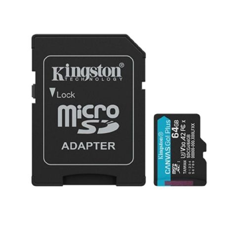 Kingston Canvas Go Plus Gen4 512GB microSDXC (SDCG4/512GB) + SD — მეხსიერების ბარათები