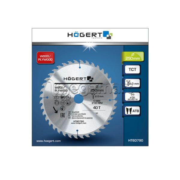 Mişar diski Taxta üçün 250x40Tx30, Mn65 Högert HT6D790 — Alətlər, Bakı (2)