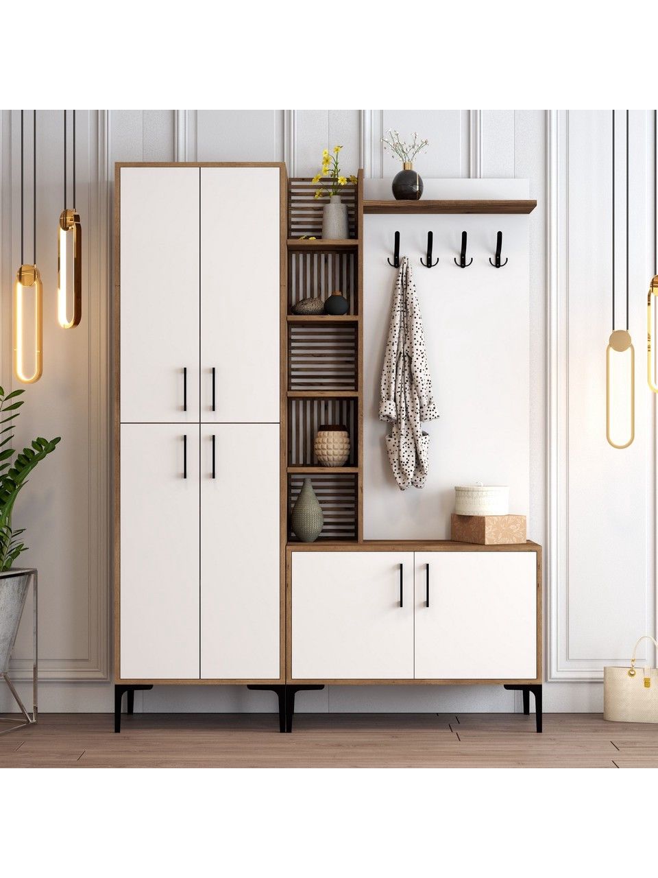 Şkaf dəhliz üçün Elegant Wood ZARR2027, laminat, ağ, 150x35x200 sm — Şkaflar, Bakı (2)