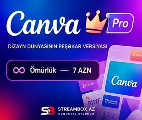 Canva Pro – Dizayn dünyasının peşəkar versiyası Ömürlük Canva Pro — 7 ₼ · Bakı · Dekor, dizayn, smeta və planlama Canva Pro – Dizayn dünyasının peşəkar versiyası Ömürlük Canva Pro — Bakı